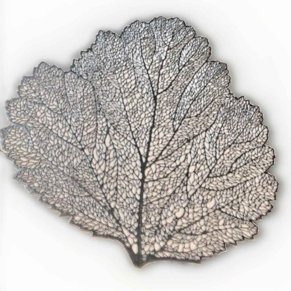 Leaf Shape Placemats Table Place Mat Silver Holiday Thanksgiving Christmas 9 PC